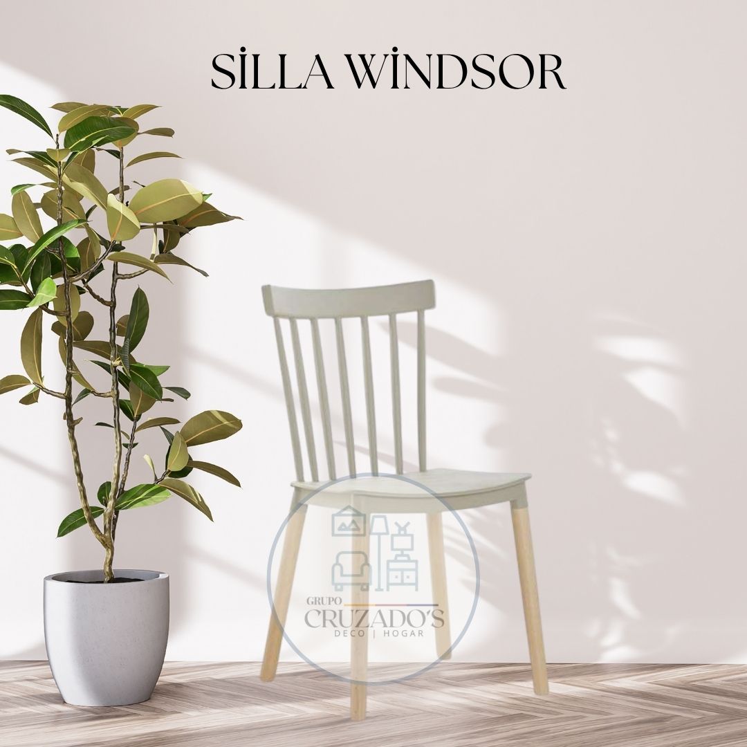 Mesa circular Negra 120 cm + sillas windsor