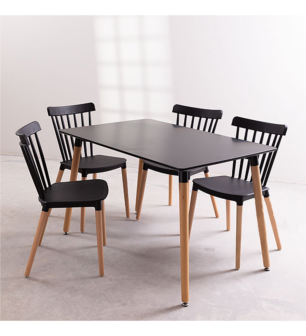juego de comedor mesa 130x80 + sillas winsdor