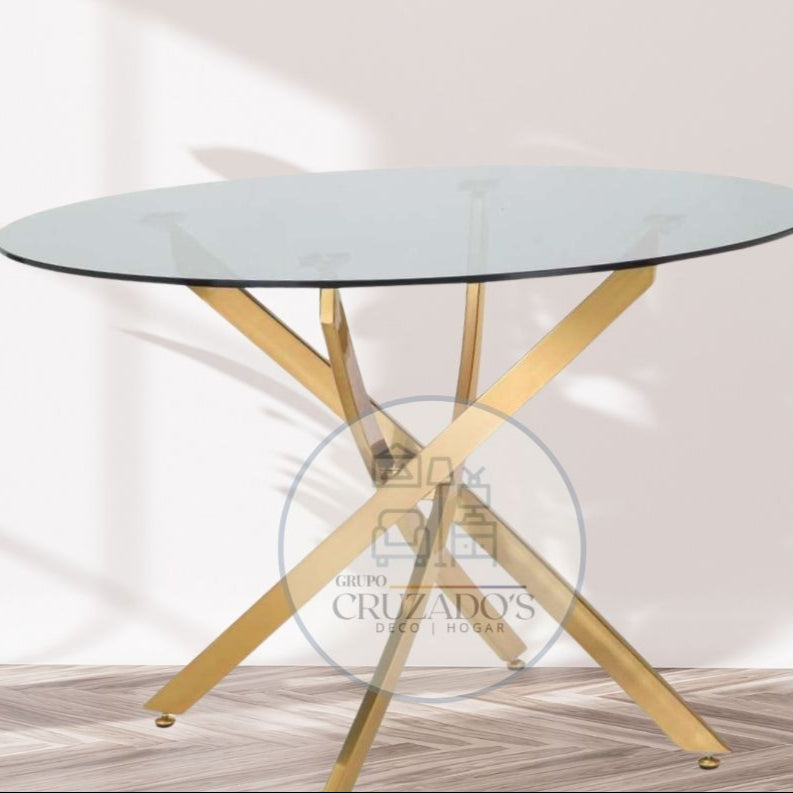 Mesa Dubái Gold circular 100 cm