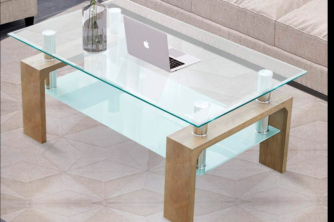 Mesa de Centro Rectangular de Vidrio