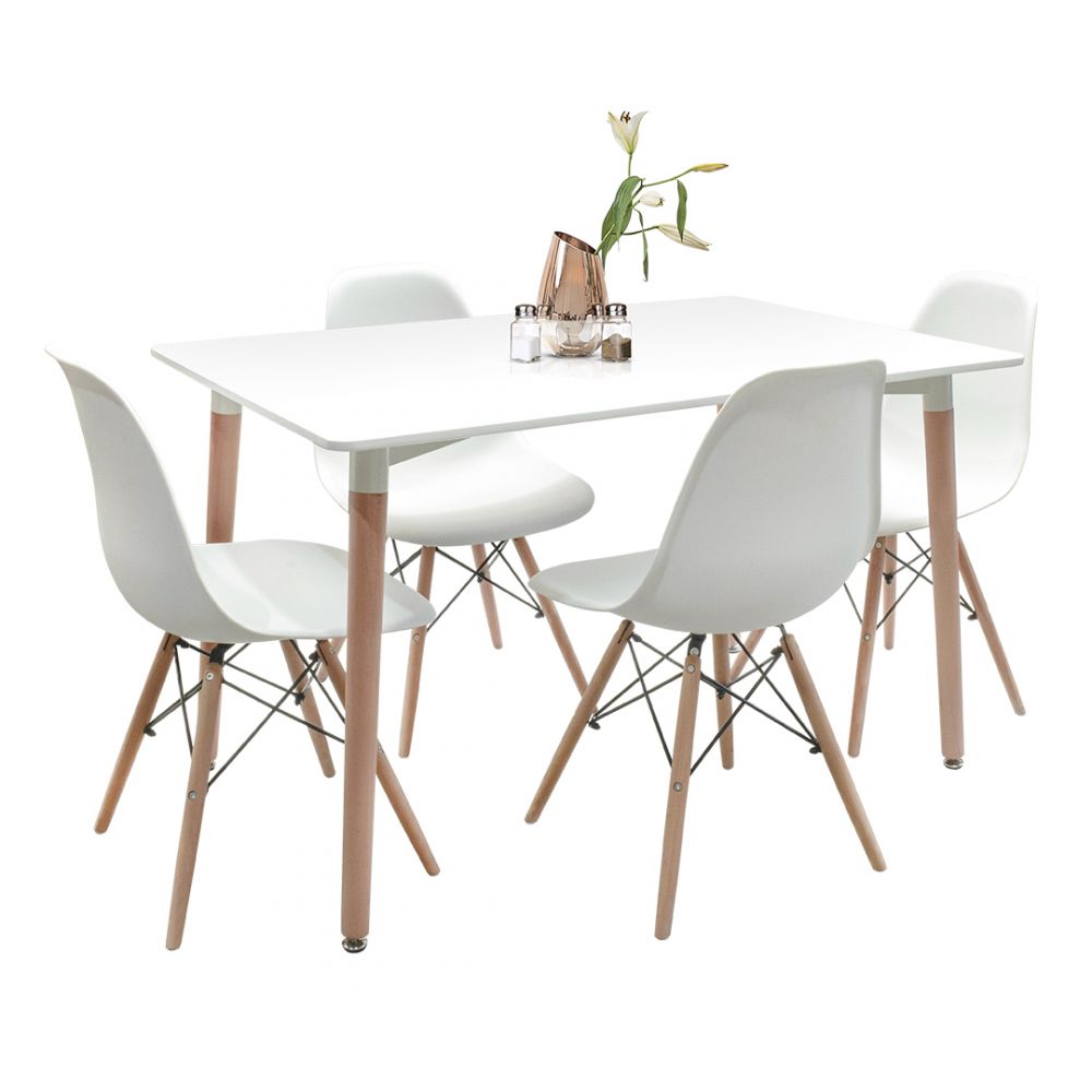 Juego de comedor Mesa 120x80 + sillas EAMES