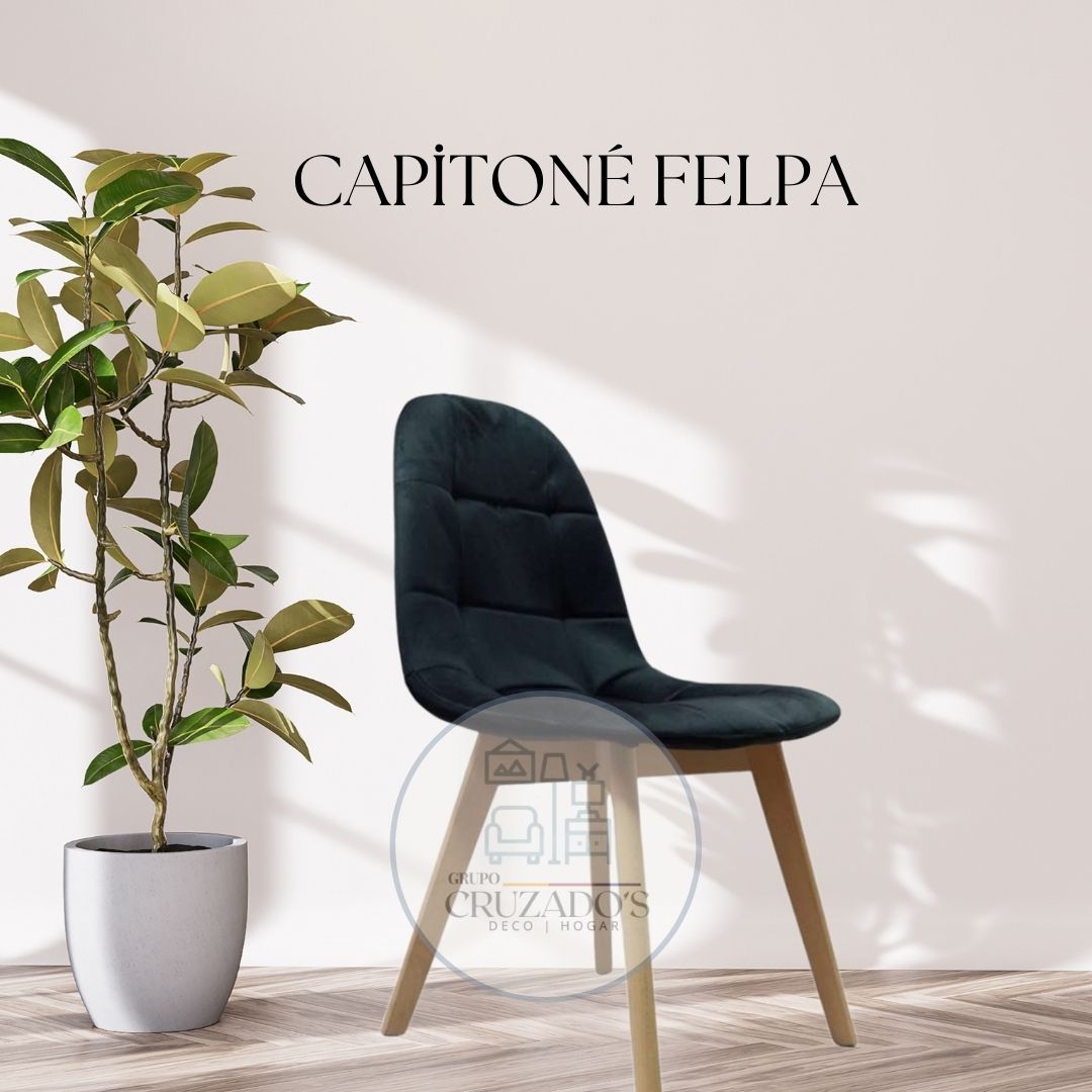 COMEDOR MESA CIRCULAR 100 cm+ SILLAS CAPITONE FELPA