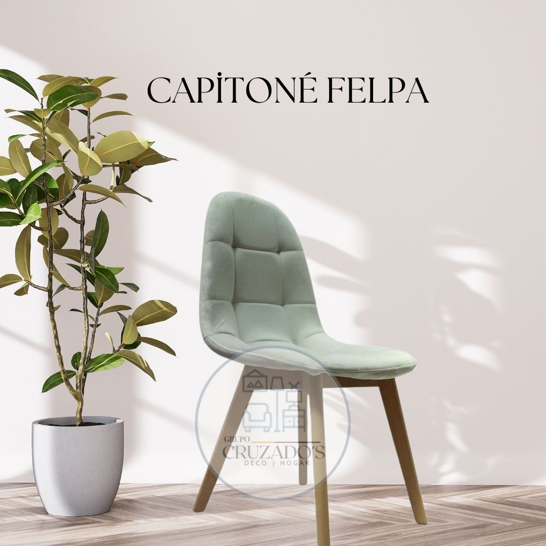 COMEDOR MESA CIRCULAR 100 cm+ SILLAS CAPITONE FELPA