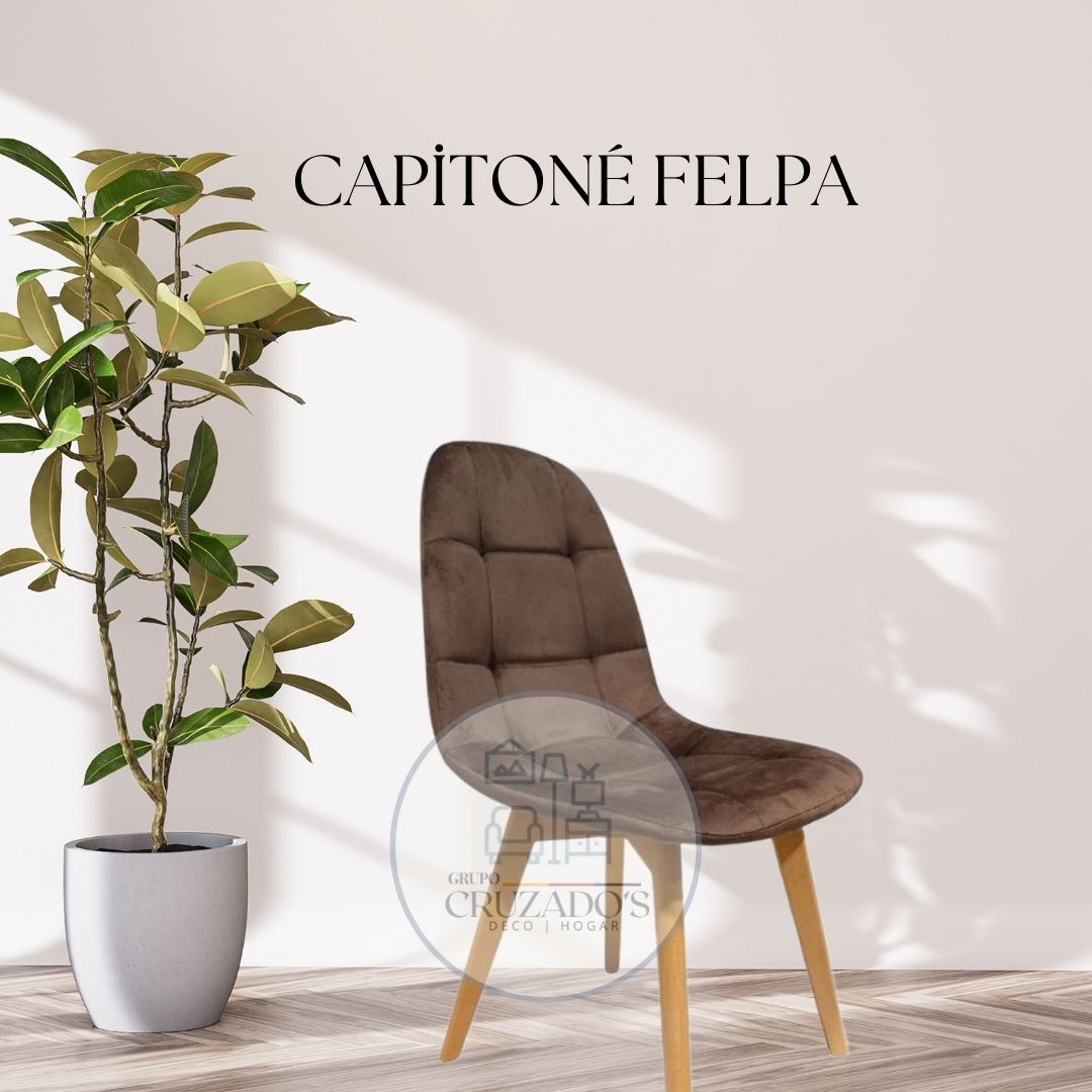 COMEDOR MESA CIRCULAR 100 cm+ SILLAS CAPITONE FELPA