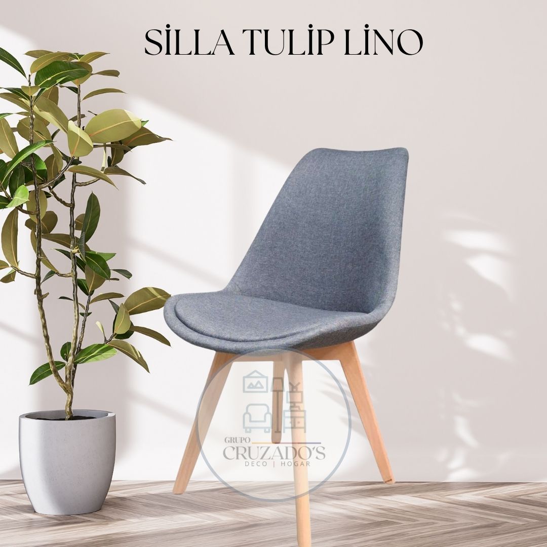 JUEGO COMEDOR 140X90 + SILLAS TULIP LINO