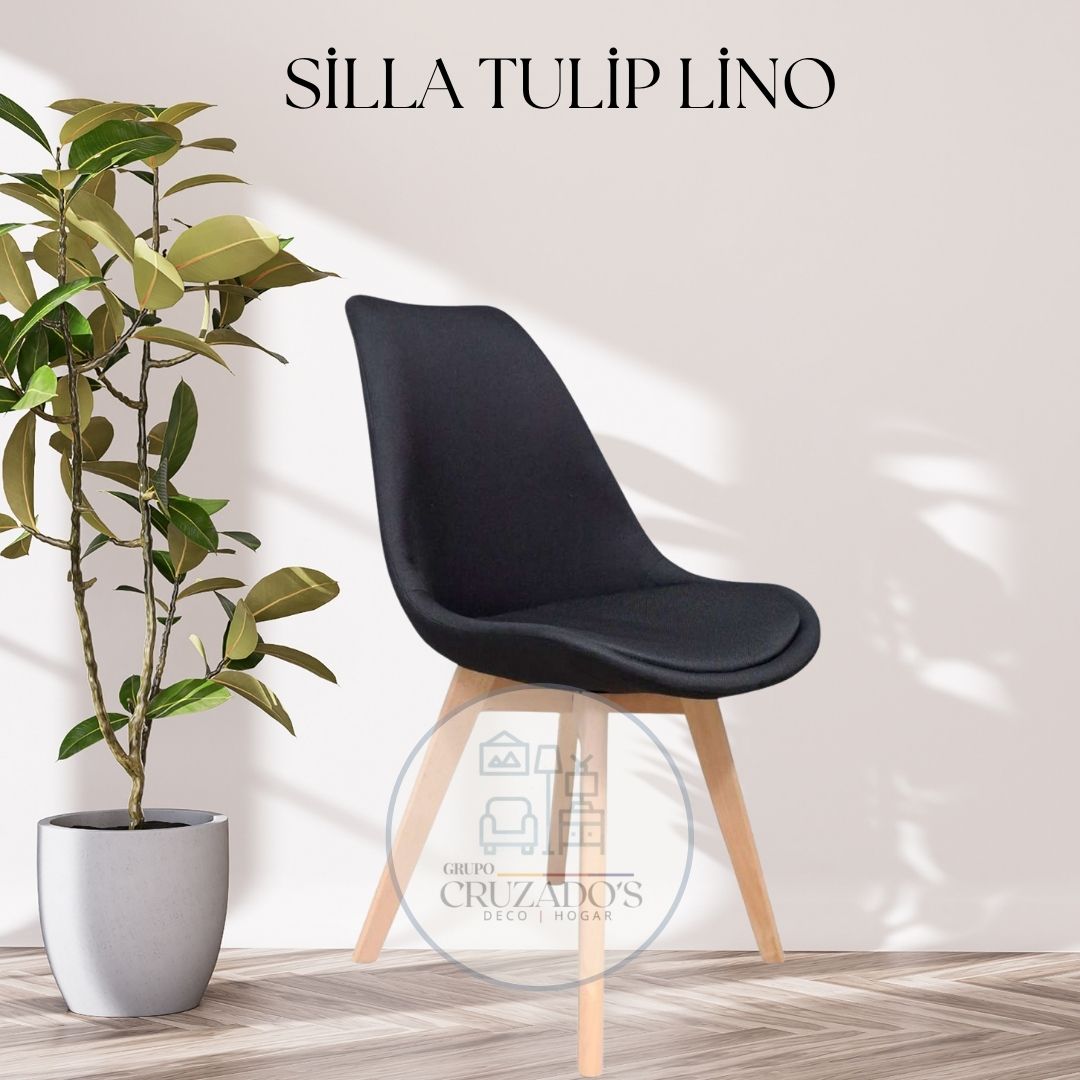 JUEGO COMEDOR 140X90 + SILLAS TULIP LINO