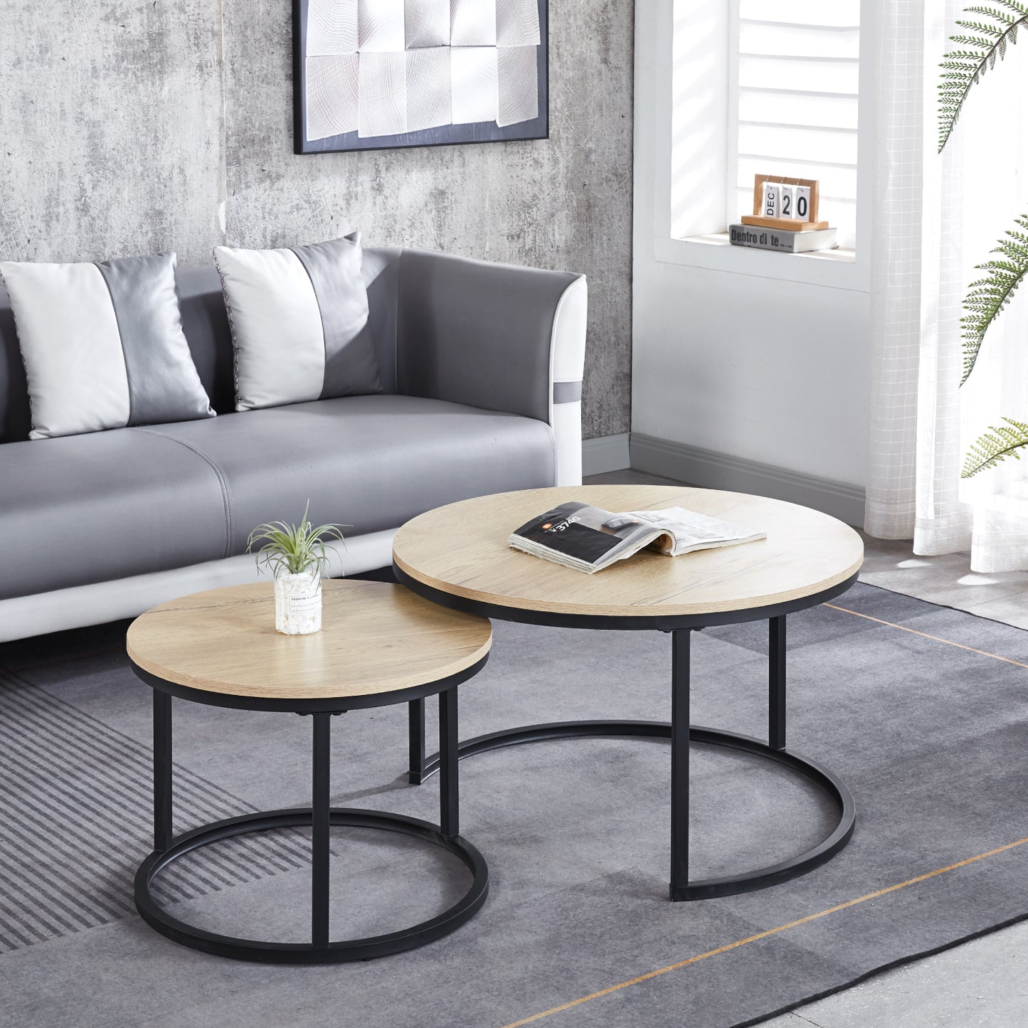 Pack Mesas de Centro MDF modelo Madera Clara