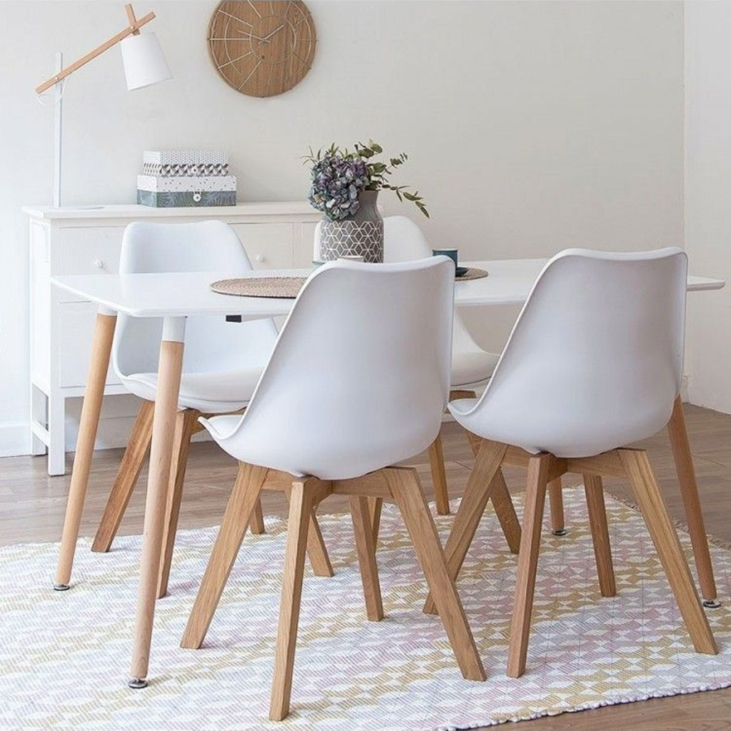Juego de comedor Mesa 120x80 + sillas tulip