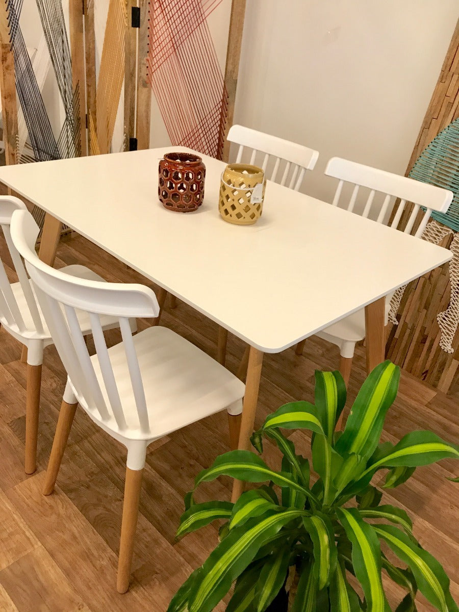 juego de comedor mesa 130x80 + sillas winsdor