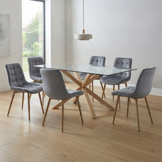 COMEDOR 140X80CM + SILLAS CAPITONE FELPA
