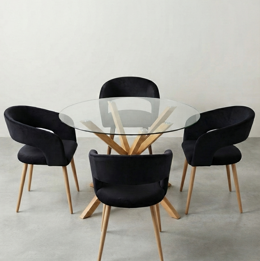 COMEDOR 120CM + 4 SITIAL SIENA