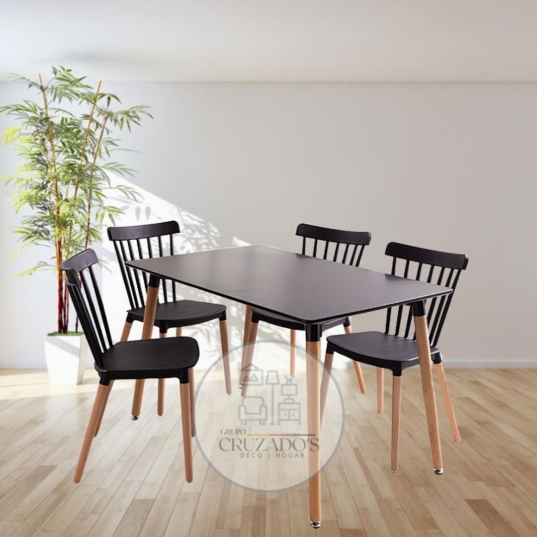 juego de comedor mesa 130x80 + sillas winsdor