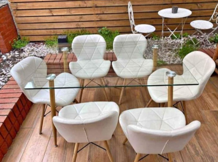 JUEGO COMEDOR 130x80 MESA PATAS COLOR MADERA + SILLAS RADAR