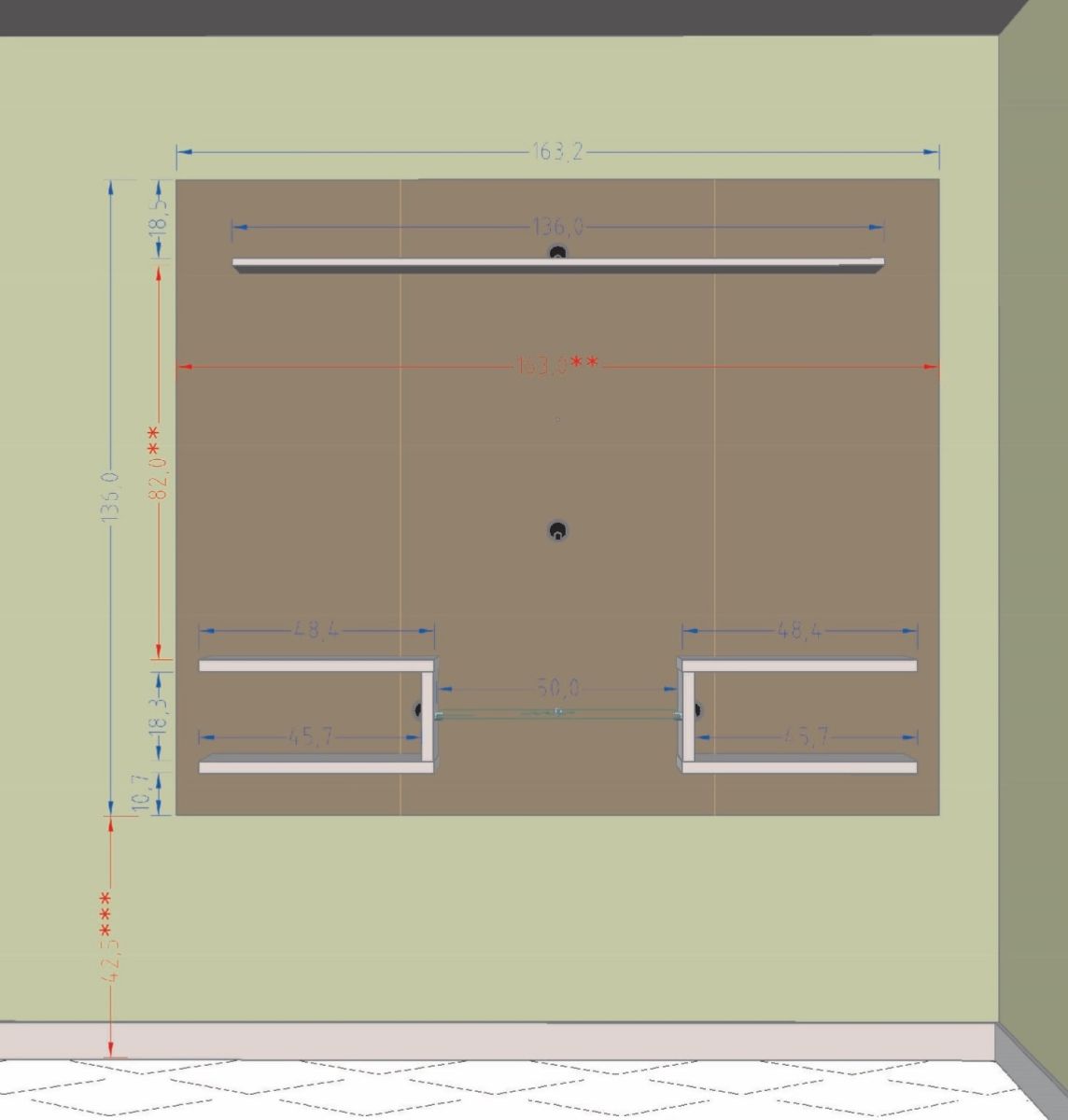 Panel Rack Tv 55" Atlas Rústico