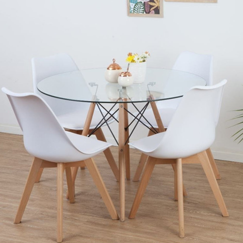 Mesa Eames de Vidrio 100 cm