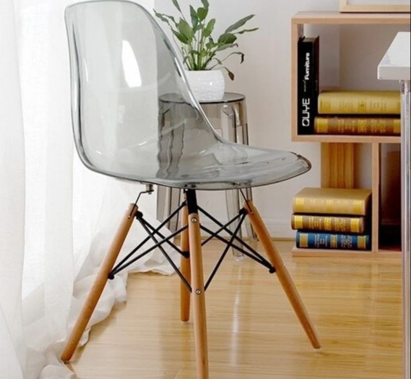 Juego de comedor Mesa 120x80 + sillas EAMES TRANSPARENTES