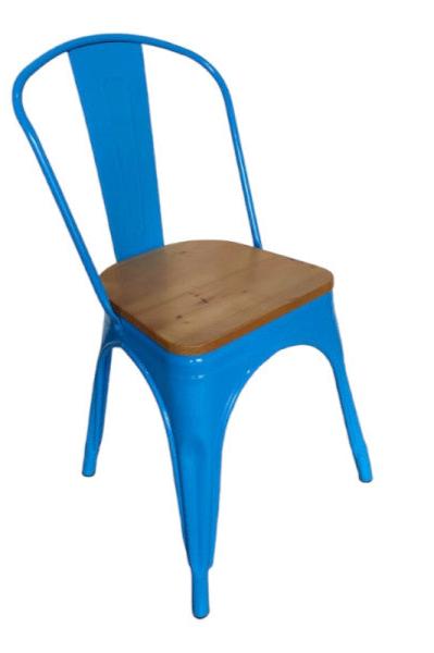 Silla Tolix asiento de madera