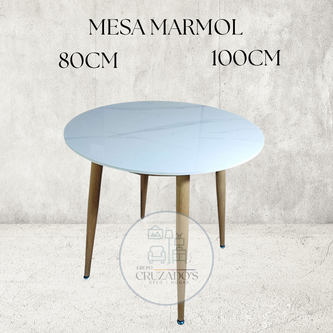 Mesa circular Mármol Blanca