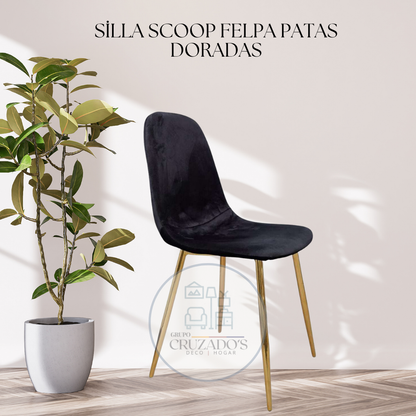 SILLAS SCOOP FELPA PATAS DORADAS