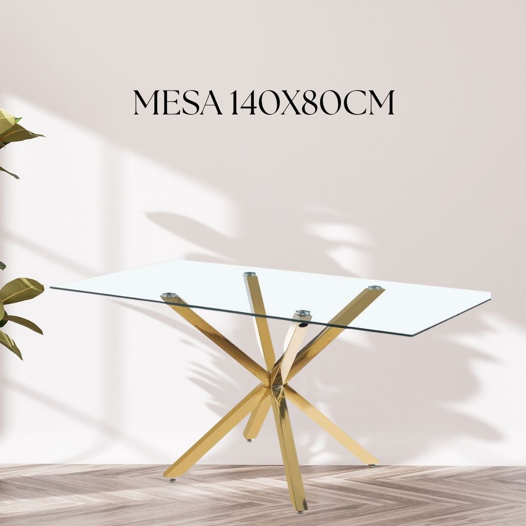 Mesa Madrid Rectangular 130x80 cm DORADO