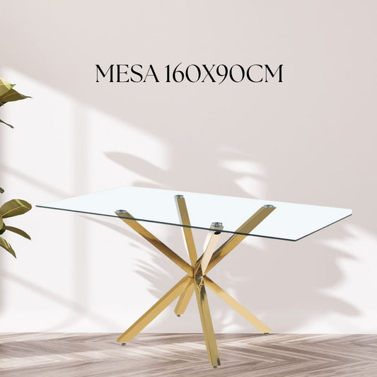 Mesa Madrid Rectangular 160x90 cm DORADO