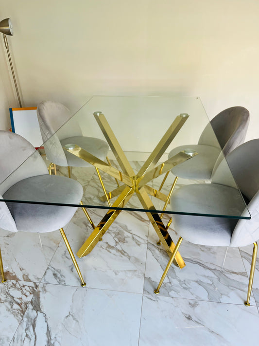Comedor 160x90cm + SILLAS LUXURY GOLD