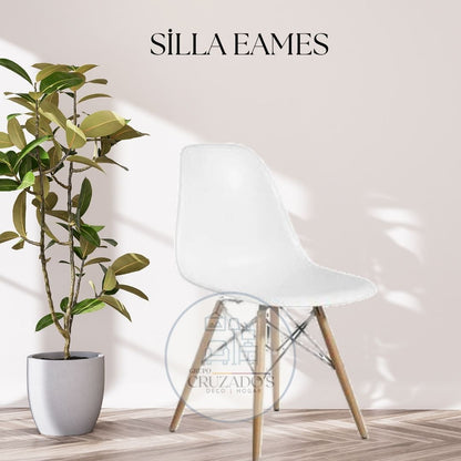 Mesa circular 120 cm + sillas Eames