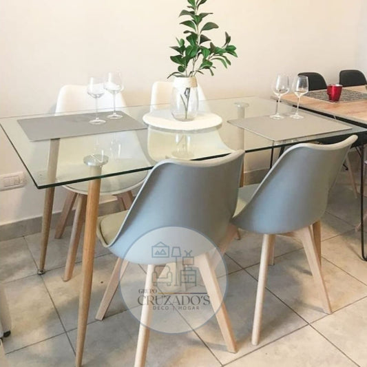 JUEGO COMEDOR 120x80 + SILLAS TULIP
