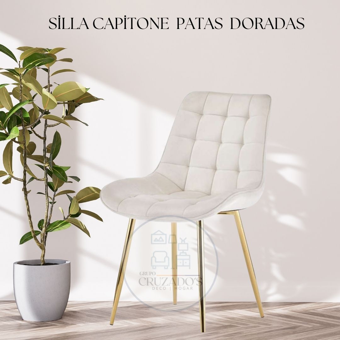 COMEDOR MESA DUBAI 120CM+ 4 SILLAS CAPITONE