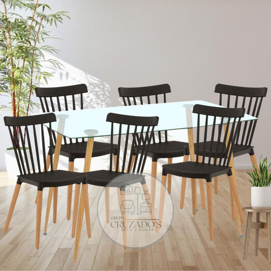 JUEGO COMEDOR 120x80 + SILLAS WINDSOR