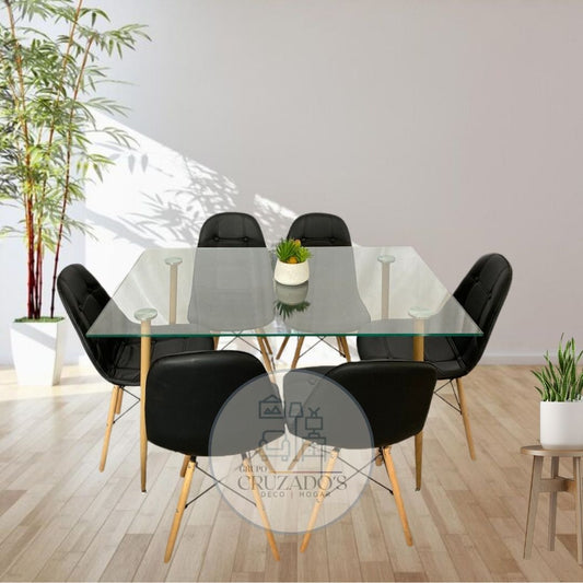 JUEGO COMEDOR 120x80 + SILLAS BUCKLE