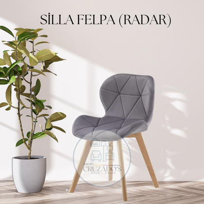 Mesa circular 100 cm + sillas radar Felpa
