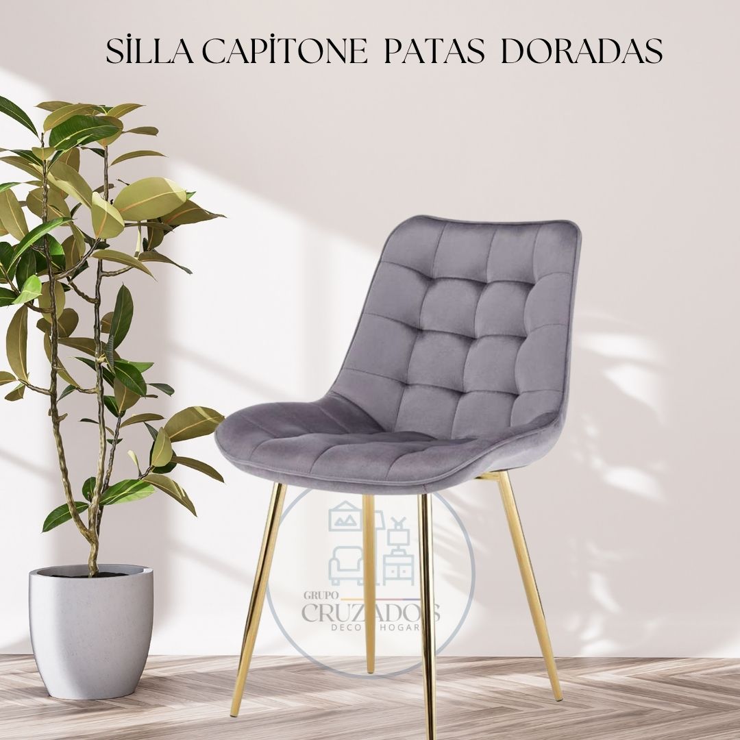 COMEDOR MESA DUBAI 120CM+ 4 SILLAS CAPITONE