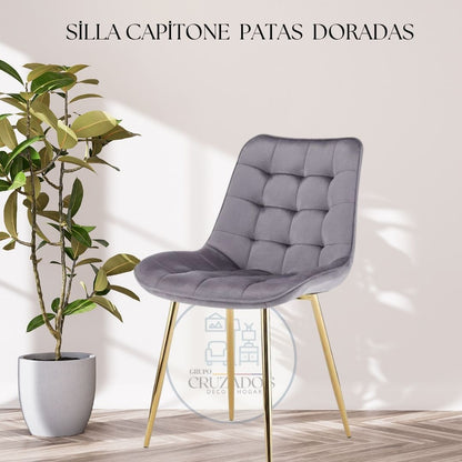 COMEDOR MESA DUBAI 120CM+ 4 SILLAS CAPITONE