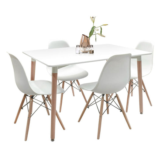 Juego de comedor Mesa 120x80 + sillas EAMES