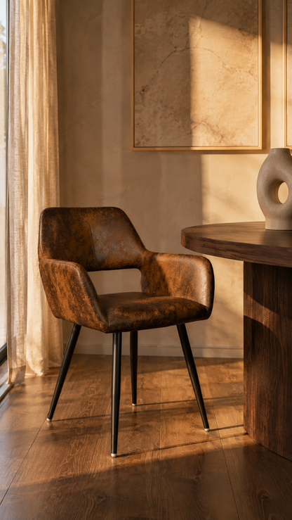 Comedor Circular 100cm + 4 sitiales CAFE
