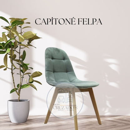 COMEDOR MESA CIRCULAR  100 cm+ SILLAS CAPITONE FELPA