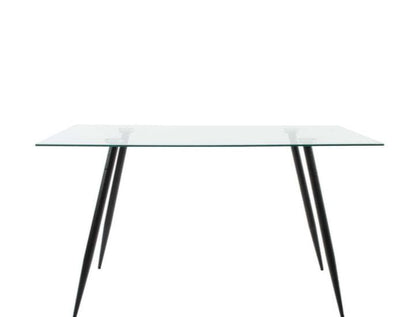 Mesa Rectangular vidrio 130x80 PATAS NEGRAS