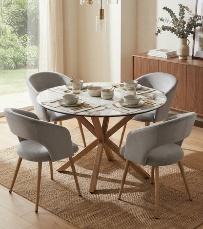 COMEDOR MARMOL 120CM + 4 SITIAL SIENA