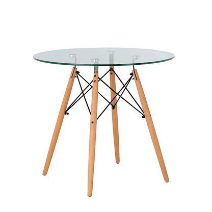 Mesa Eames de Vidrio 80cm