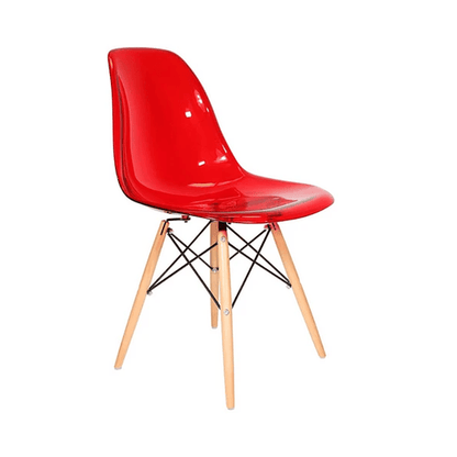 JUEGO COMEDOR 120x80 + SILLAS EAMES TRANSPARENTES