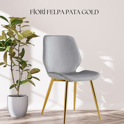 Silla Fiori Lino Pata Gold