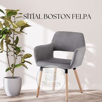 COMEDOR MESA CIRCULAR  100 cm+ SITIALES BOSTON FELPA