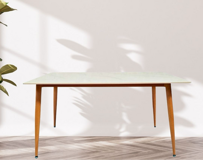 MESA MARMOL 160X90CM + 4 SILLAS FELPA + 2 SITIALES FELPA