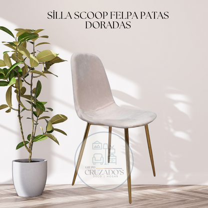 SILLAS SCOOP FELPA PATAS DORADAS