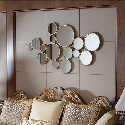 Espejo De Pared Burbujas De Metal 56 X 101 Cm Dorado