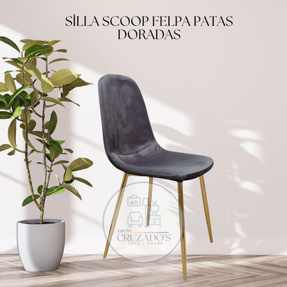 SILLAS SCOOP FELPA PATAS DORADAS