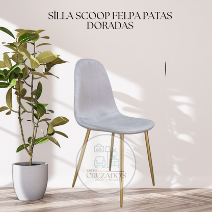SILLAS SCOOP FELPA PATAS DORADAS