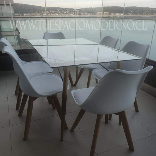 JUEGO COMEDOR  ALICANTINA 140x80 + SILLAS TULIP