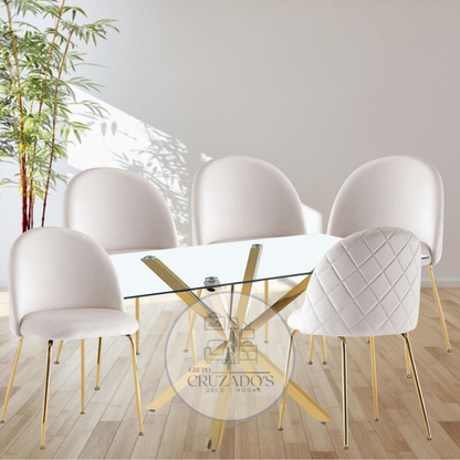 Comedor 160x90cm + SILLAS LUXURY GOLD
